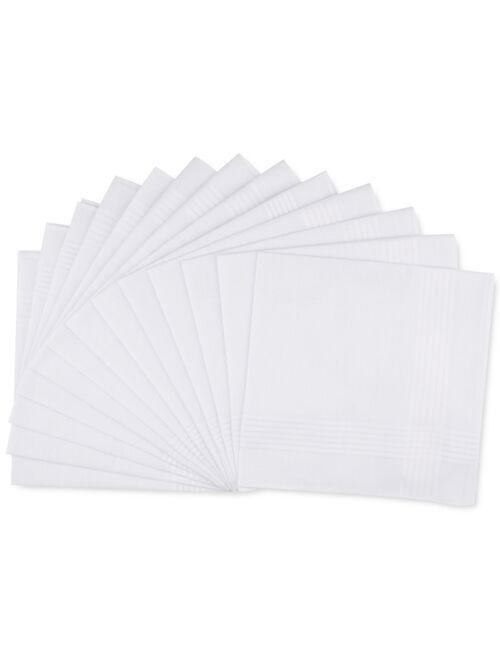 Club Room Men’s 13-Pc. White Border-Stripe Handkerchief Set, Created for Macy's