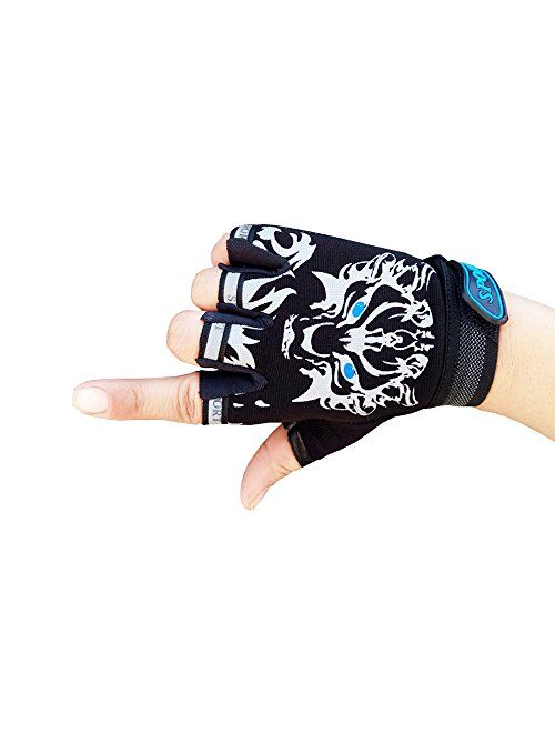 MARZE Cycling Gloves for Kids Children Half Finger Non-Slip Adjustable Sports Gloves Bike Gloves