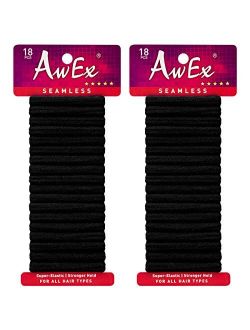 AwEx Extra Large,7 inches (180 mm),Seamless Hair Bands,30 PCS, No Break,Long Hair Ties,XL Hair Elastics,X-Large Ponytail Holder