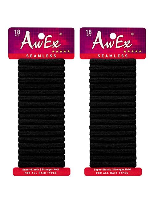 AwEx Extra Large,7 inches (180 mm),Seamless Hair Bands,30 PCS, No Break,Long Hair Ties,XL Hair Elastics,X-Large Ponytail Holder