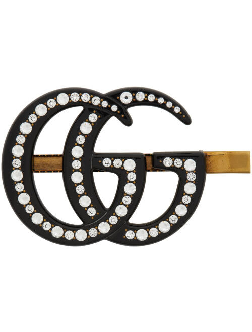 Gucci Black Large Double G Hair Clip