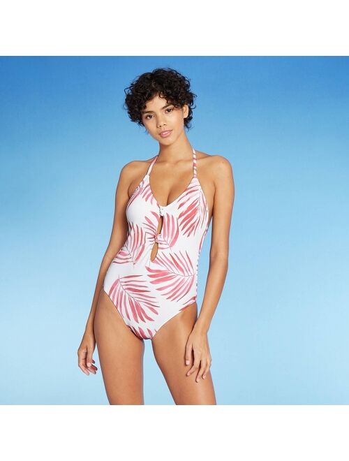 Women's Knot-Front One Piece Swimsuit - Sea Angel White