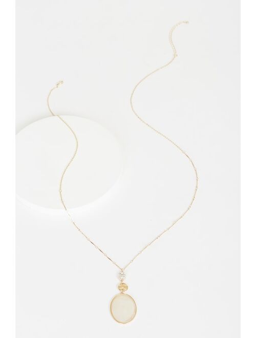 Lulus It's So Classical Gold and Ivory Pendant Necklace