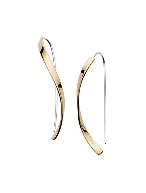 Skagen Women's Stainless Steel Gold-Tone Drop Earrings