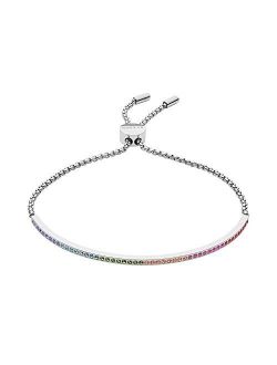 Elin Silver-Tone Stainless Steel Bracelet, Length: 15.5-21.5cm Width: 62mm Height: 2mm