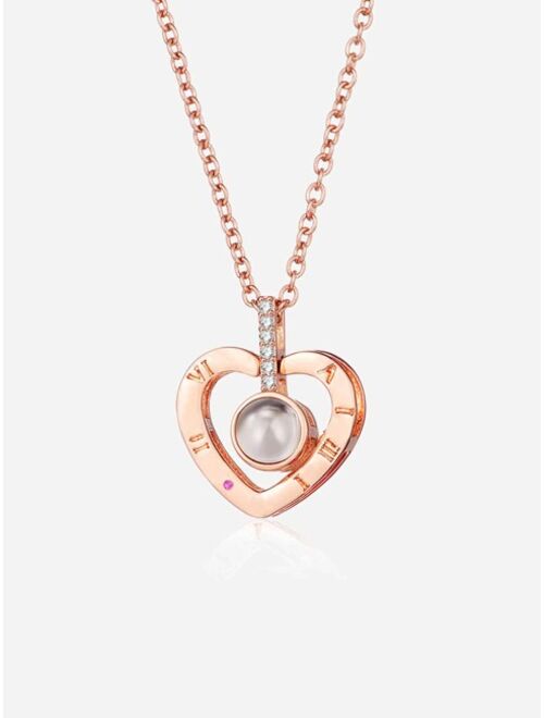 Shein Heart Pendant Projection Necklace