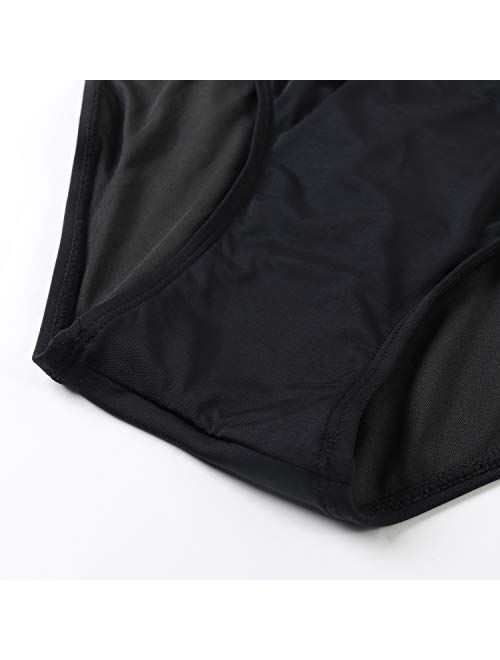 Rxrxcoco Nylon Plunging Neck With Halter Straps Adjustable Swimsuit