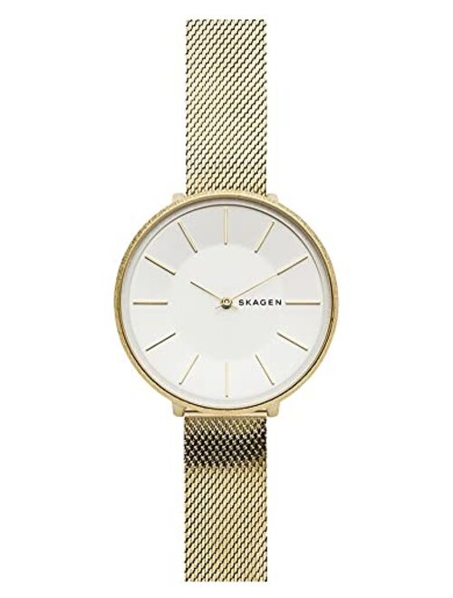 Skagen Women's Karolina Quartz Watch with Stainless Steel Strap, Gold, 14 (Model: SKW2722)