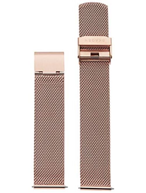 Skagen Men's 18mm Stainless Steel Mesh Watch Strap, Color: Rose Gold (Model: SKB6076)