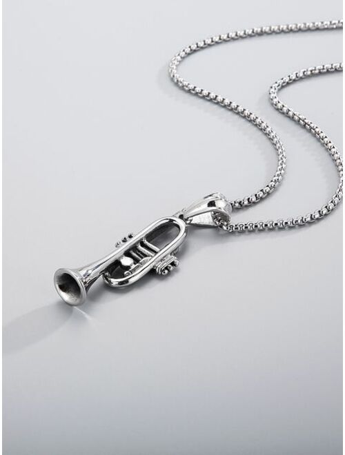 Shein Men Musical Instrument  Pendant Necklace