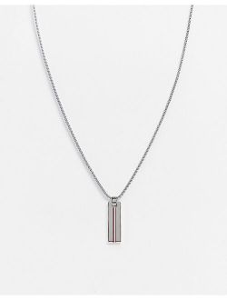 neck chain with branded pendant in silver