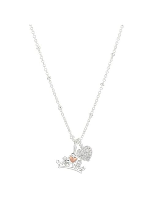 Disney Gold Flash-Plated Cubic Zirconia Princess Charm Necklace, 16+2" Extender
