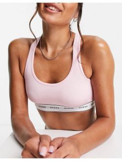 racerback logo bralette in pink
