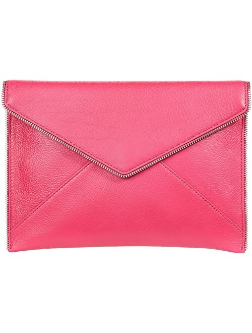 Rebecca Minkoff Leather Solid Fold Over Leo Clutch