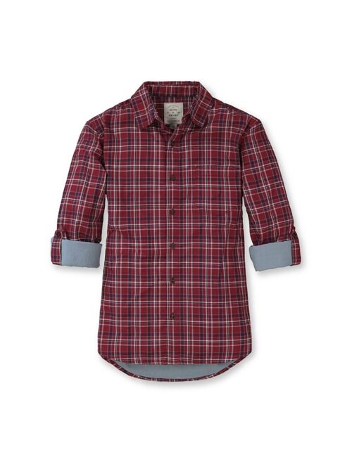 Hope & Henry Mens' Cotton Convertible Double Weave Button Down Shirt