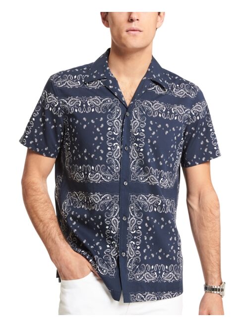 Michael Kors Men's Slim-Fit Short Sleeve Paisley Print Shirt