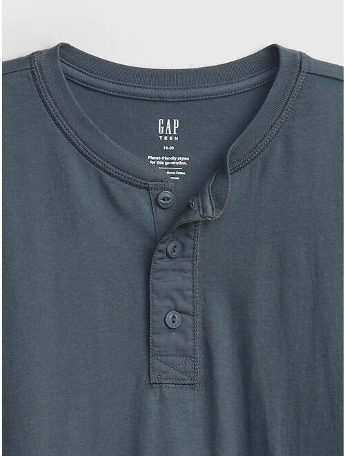 GAP Teen 100% Organic Cotton Henley Shirt