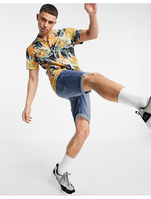 Selected Homme shirt in leaf print multi - part of a set