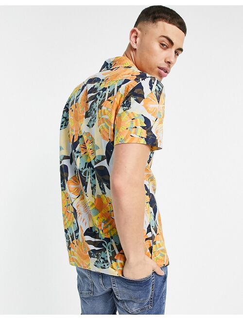 Selected Homme shirt in leaf print multi - part of a set