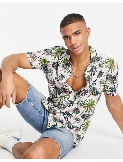 Selected Homme shirt in palm tree print