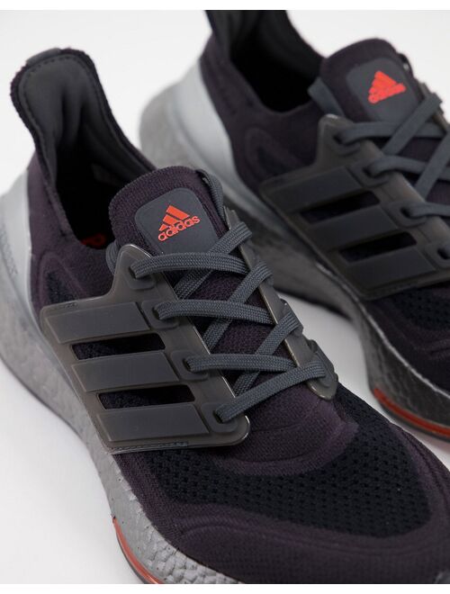 Adidas Training Ultraboost 21 sneakers in red and gray