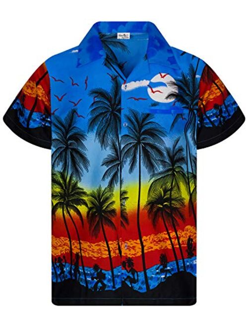King Kameha Hawaiian Shirt for Men Funky Casual Button Down Very Loud Shortsleeve Unisex Beach 