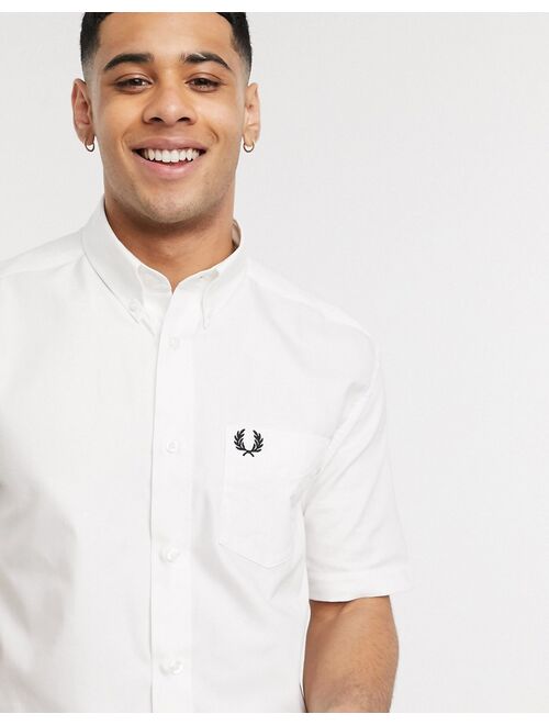 Fred Perry short sleeve oxford shirt in white