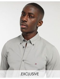 skinny fit shirt in charcoal exclusive to ASOS