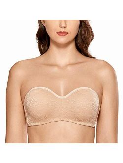 Women's Convertible Underwire Lace Strapless Bra Non Padded