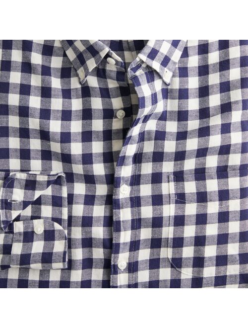 J.Crew Slim cotton-linen twill shirt in gingham