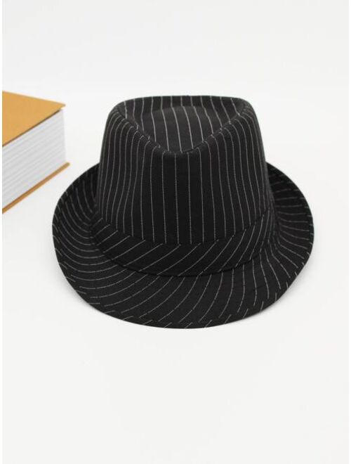 Men Striped Fedora Hat