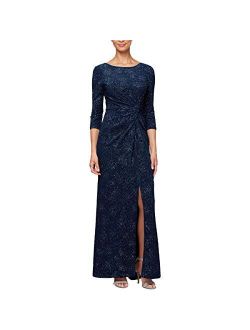 Women's Long Dress with Knot Front Detail