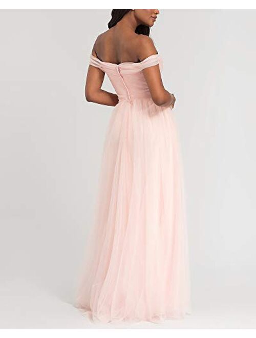 Noras dress Women's Off Shoulder Tulle Bridesmaid Dresses Long Sweetheart Prom Party Gowns B004