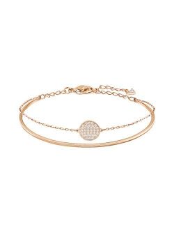 Ginger Women's Bangle with White Crystals in a Rose-Gold Tone Plated Setting