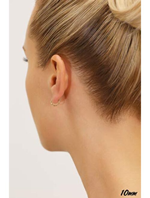 TILO JEWELRY 14k Yellow Gold Twisted Round Hoop Earrings