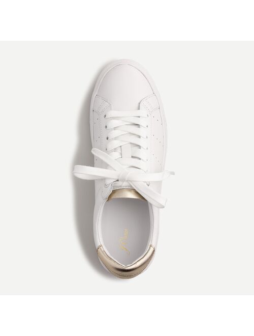 J.Crew Saturday sneakers in leather with gold detail
