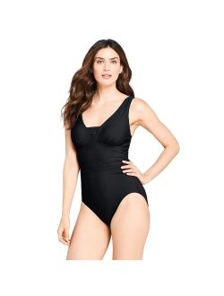 Women's Lands' End Grecian Slendersuit Mastectomy One-Piece Swimsuit