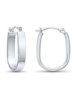 14k Gold Oval Hoop Earrings