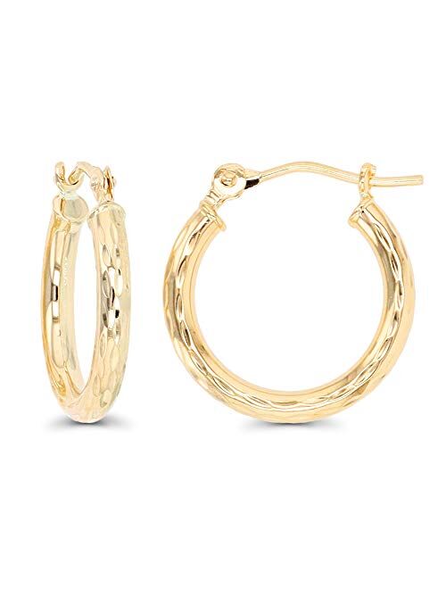 Small Oval Heart Huggie Hoop Earrings Solid 14k Yellow White Gold Diamond Cut