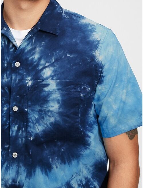 GAP Tie-Dye Short Sleeve Resort Casual Shirt