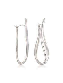 Italian Sterling Silver U-Shaped Hoop Earrings