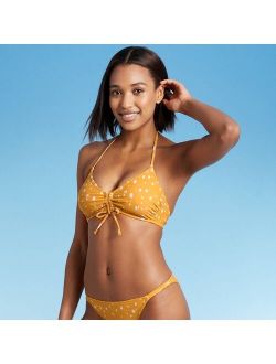 Women's Shoulder Tie Bikini Top - Kona Sol™ Yellow Dot Print