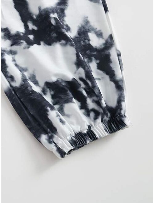 Shein Tie Dye Elastic Waist Sweatpants