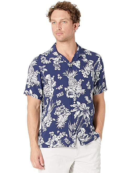 Polo Ralph Lauren Classic Fit Printed Rayon Short Sleeve Shirt