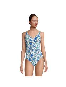 SlenderSuit Tummy Control Surplice One-Piece Swimsuit