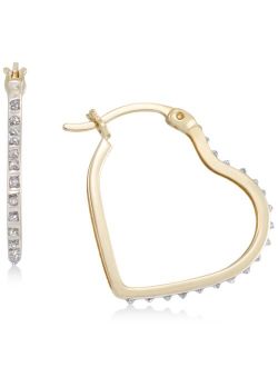 Giani Bernini Diamond Accent Heart Hoop Earrings in 18k Gold-Plated Sterling Silver, Created for Macy's