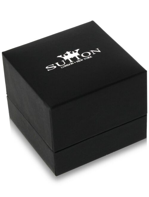 Sutton by Rhona Sutton Men's Black-Tone Stainless Steel & Cubic Zirconia Small Hoop Earrings  s