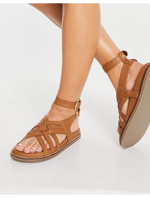 ASRA Samara gladiator sandals in tan leather