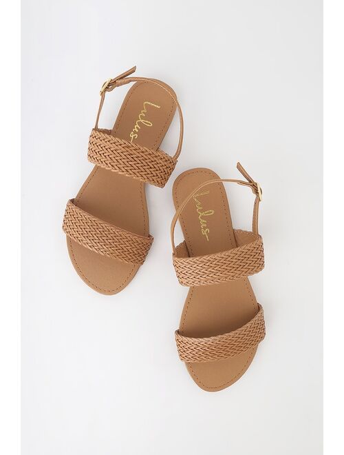 Lulus Blaise Camel Flat Sandals