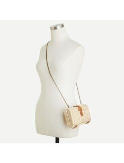 Rattan clutch with chain strap